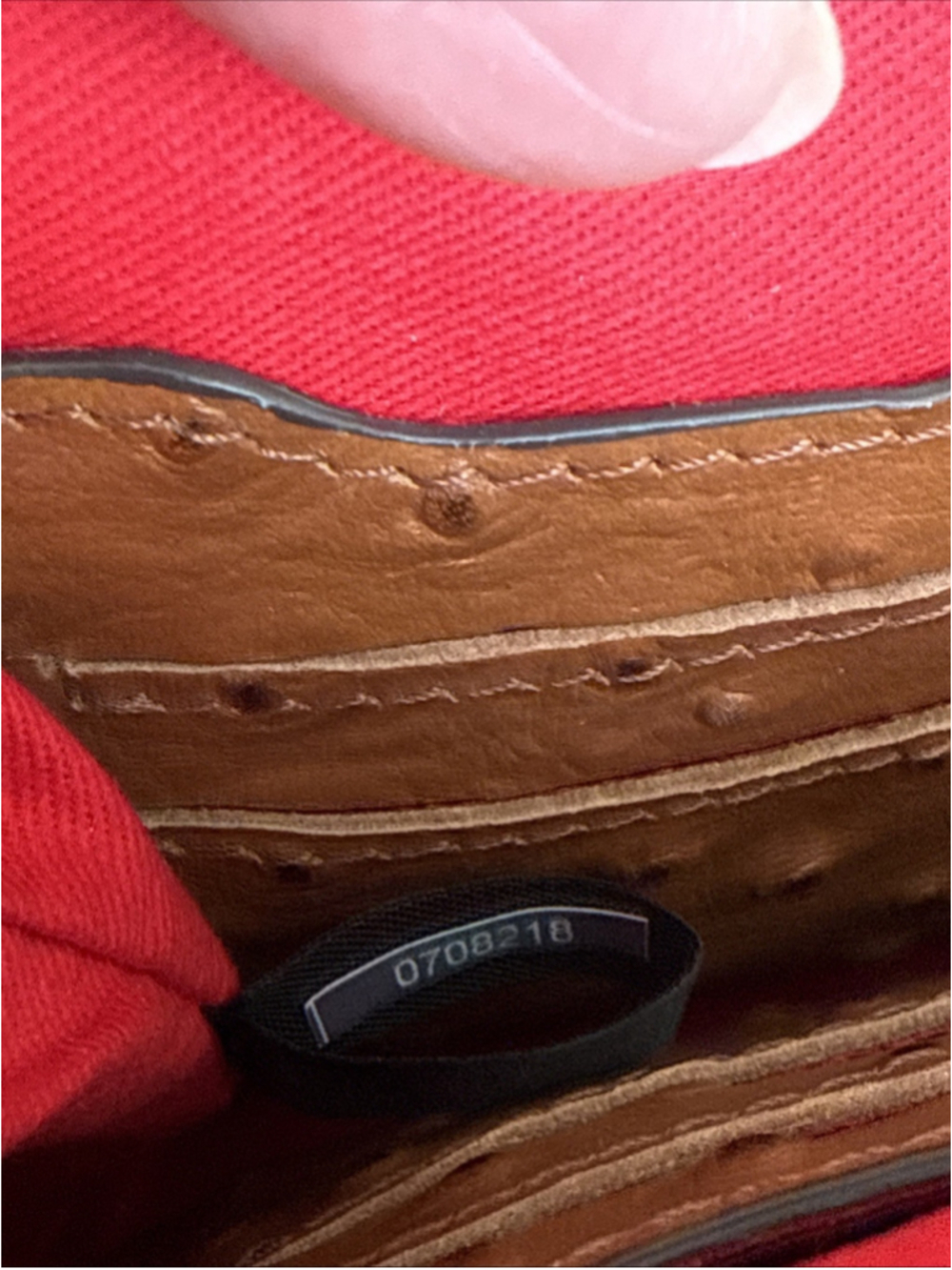 Dooney & Bourke Ostrich Kisslock Framed Bag Card Holder Caramel Color NWOT - Picture 9 of 9